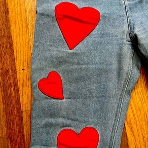 Heart-patched jeans